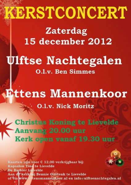 Poster kerstconcert Lievelde